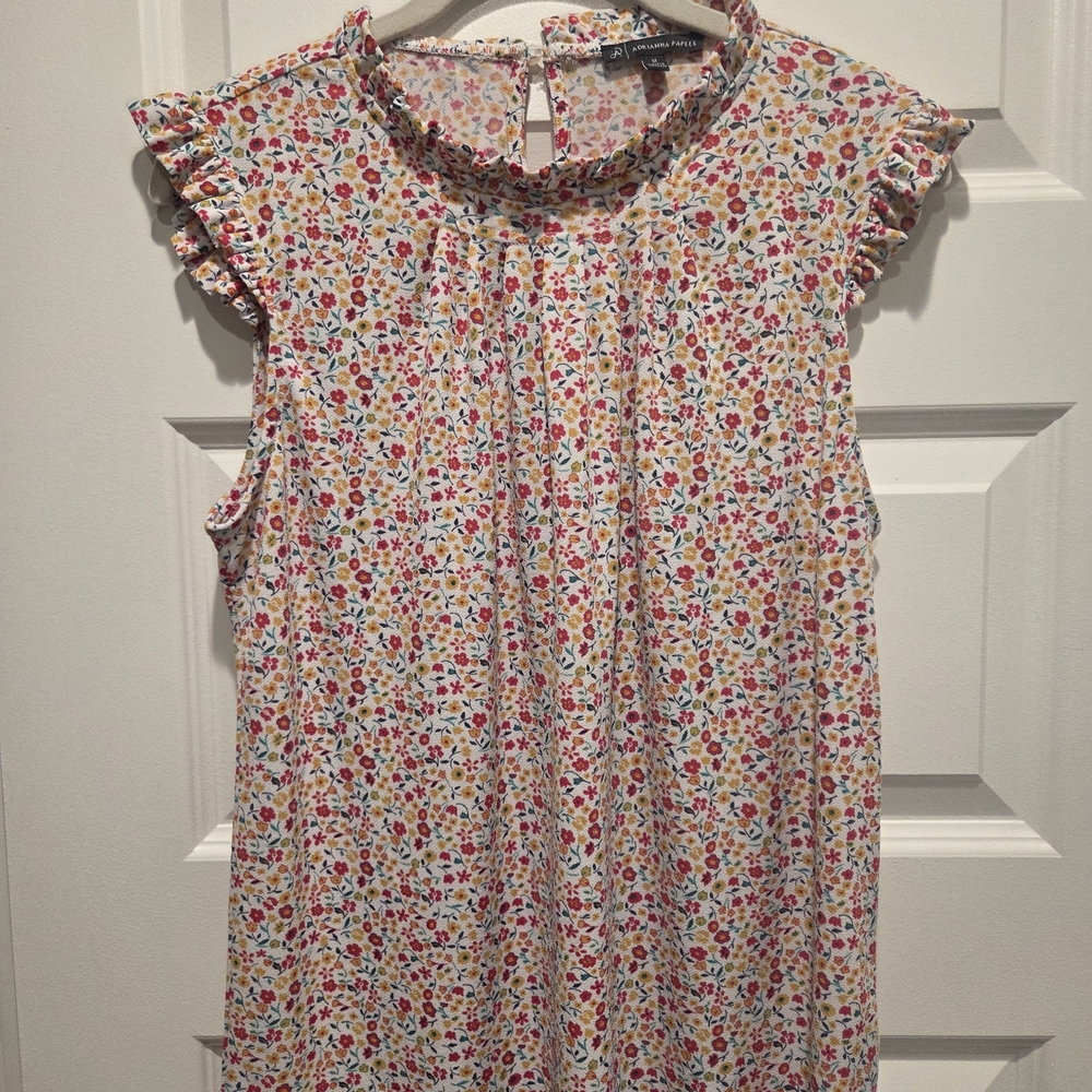 Adrianna Papell Multicolor Floral Blouse